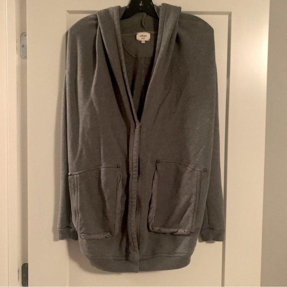 Aritzia Wilfred Roussea Zip Up Cardigan Sweater Medium Grey - Picture 6 of 12